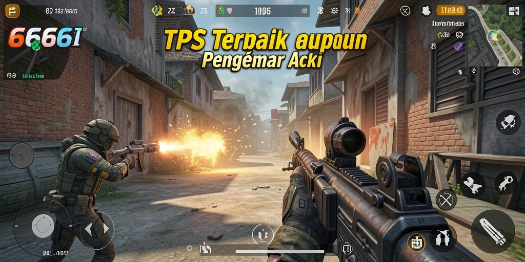 Screenshot menampilkan aksi pertempuran sengit dalam 666I.