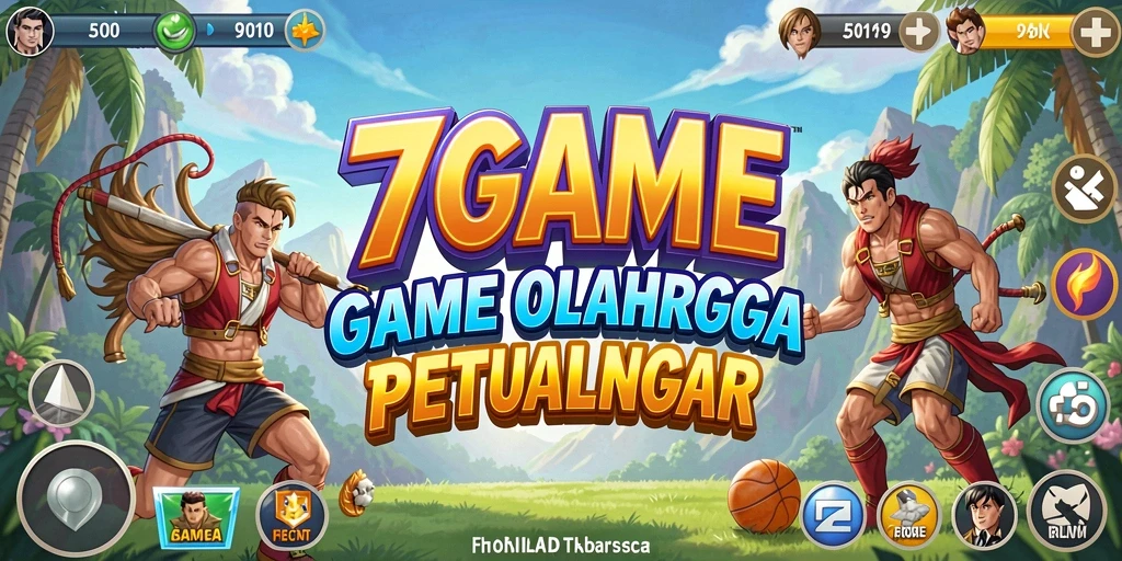 Tampilan menarik dari gameplay dalam 7GAME dengan berbagai olahraga.