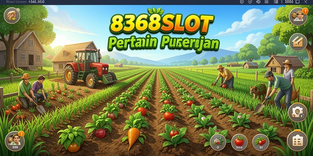 Tampilan menarik dari gameplay <strong>8368SLOT</strong> yang menampilkan kebun yang subur.