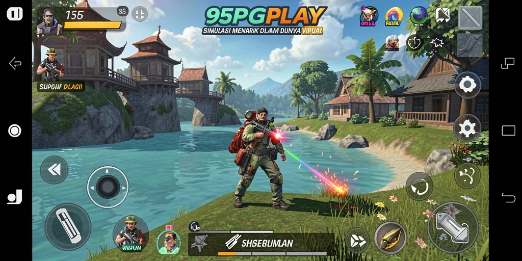 Screenshot utama dari gameplay 95PGPLAY yang menunjukkan dunia simulasi yang menakjubkan.
