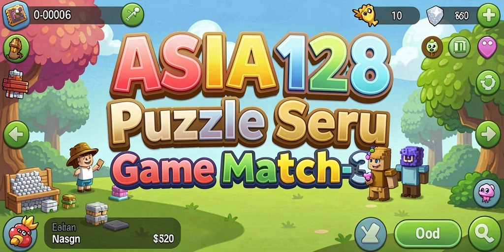 Tampilan gameplay seru dari ASIA128 dengan tantangan Match-3.