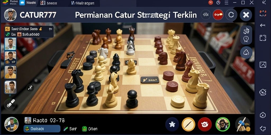 Tampilan gameplay strategi yang mendebarkan di CATUR777.