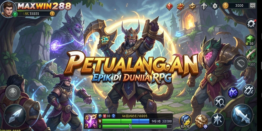 Tampilan dinamis gameplay RPG MAXWIN288 yang penuh aksi.