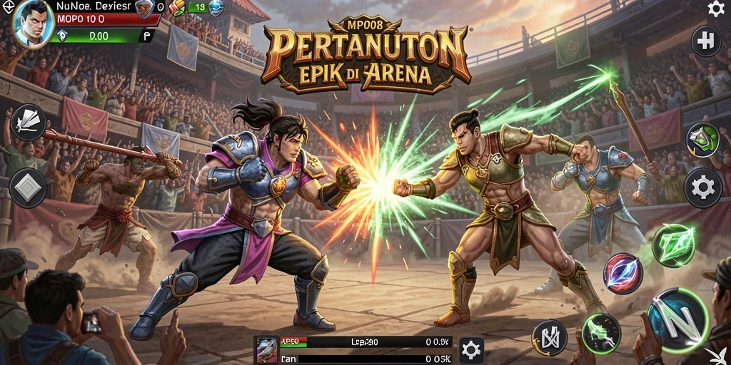 Gameplay seru MPO08 memperlihatkan pertarungan karakter yang intens.
