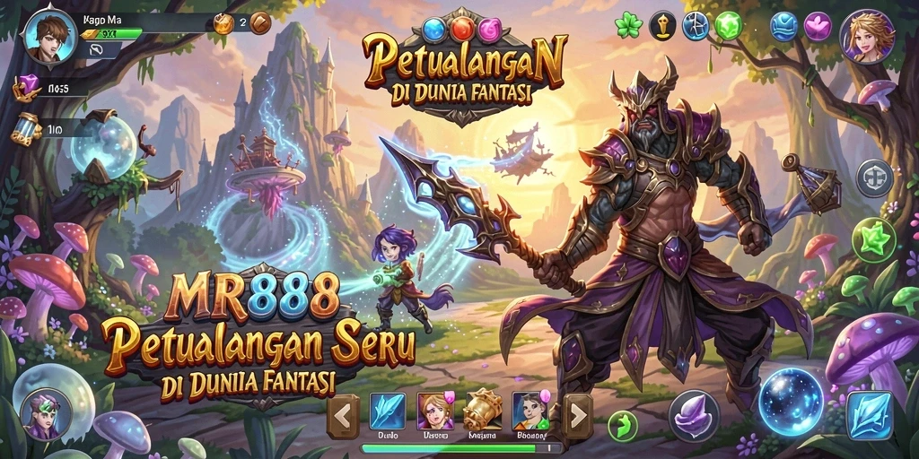 Screenshot gameplay MR888 menampilkan pemandangan indah dan aksi penuh petualangan.