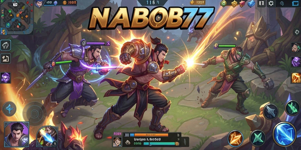 Gameplay seru dalam NABOB77 dengan aksi MOBA yang menegangkan.