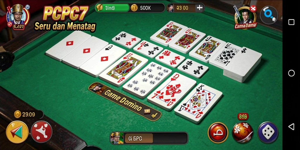 Screenshot gameplay PCPC7 yang menampilkan momen seru bermain Domino.
