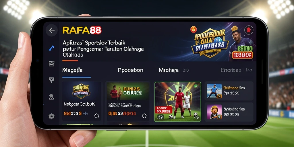 Screenshot utama RAFA88 menampilkan tampilan layar taruhan olahraga