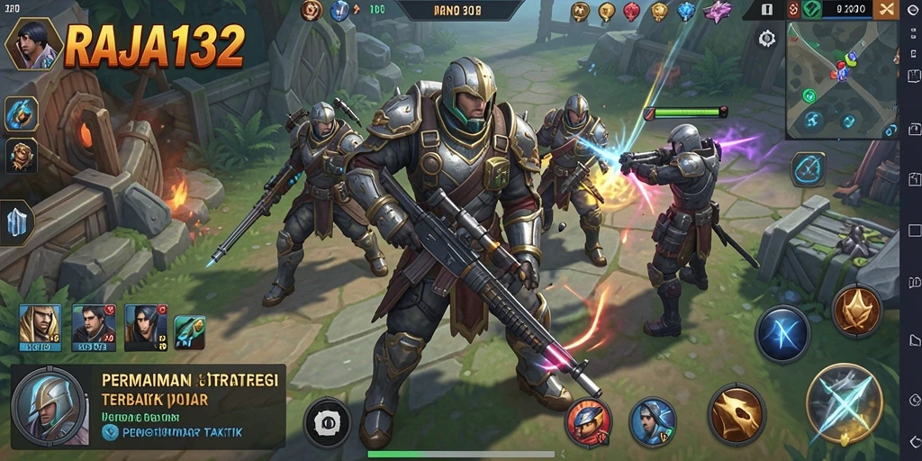 Screenshot gameplay RAJA132 yang menampilkan strategi mendalam dan pertempuran seru.