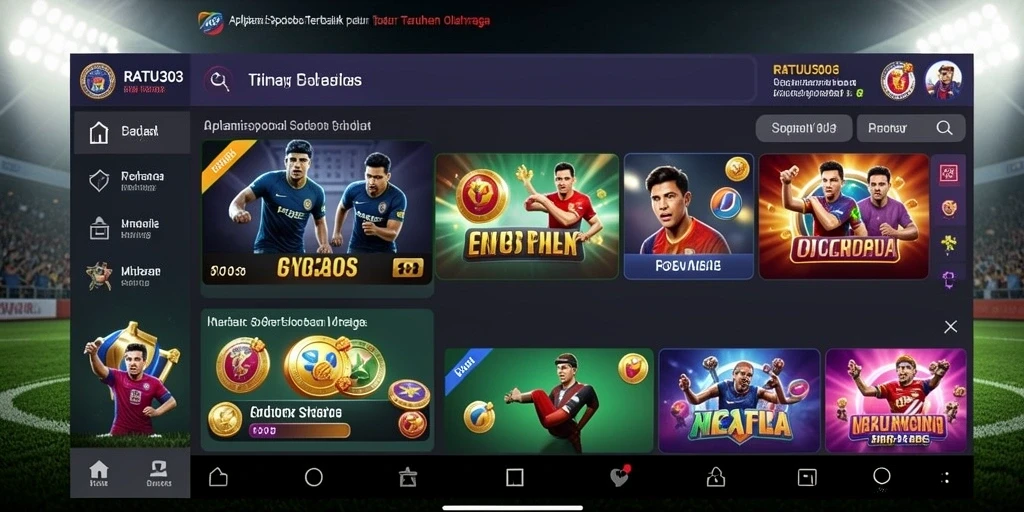 Screenshot utama RATU303 menampilkan pengalaman taruhan Sportsbook yang seru.