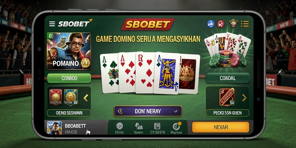 Tampilan gameplay seru dari SBOBET dalam permainan Domino.