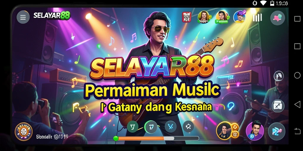 Screenshot gameplay SELAYAR88 menunjukkan antarmuka permainan musik yang menarik.