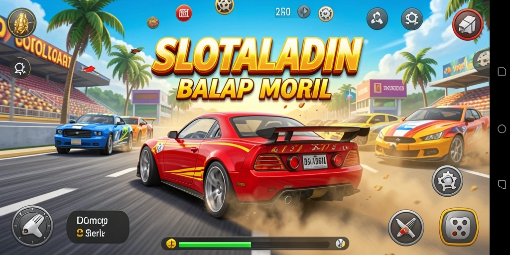 Gameplay Racing SLOTALADIN yang intens dan mendebarkan.