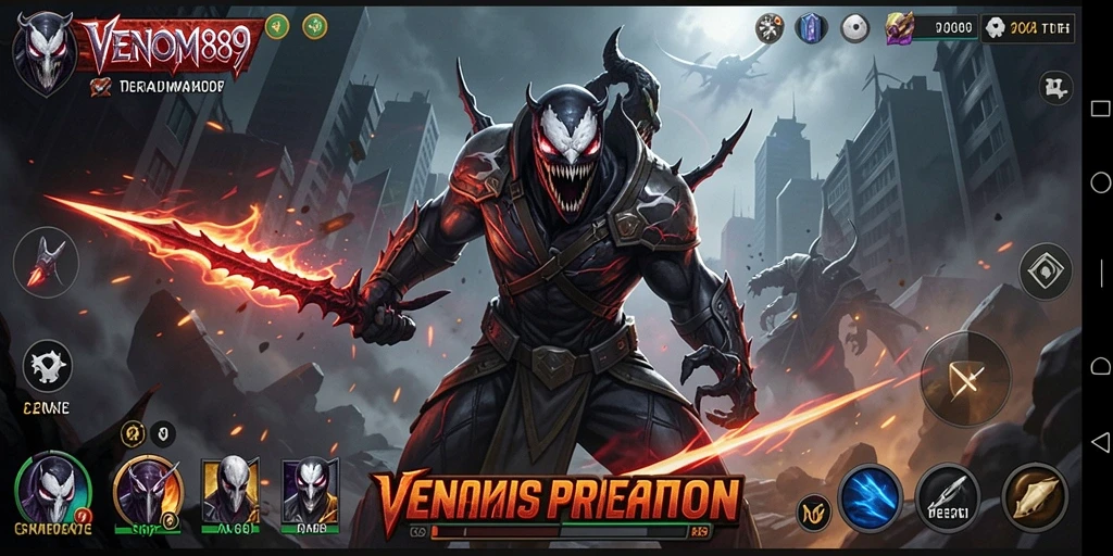 Tampilan permainan strategi yang seru di VENOM889.