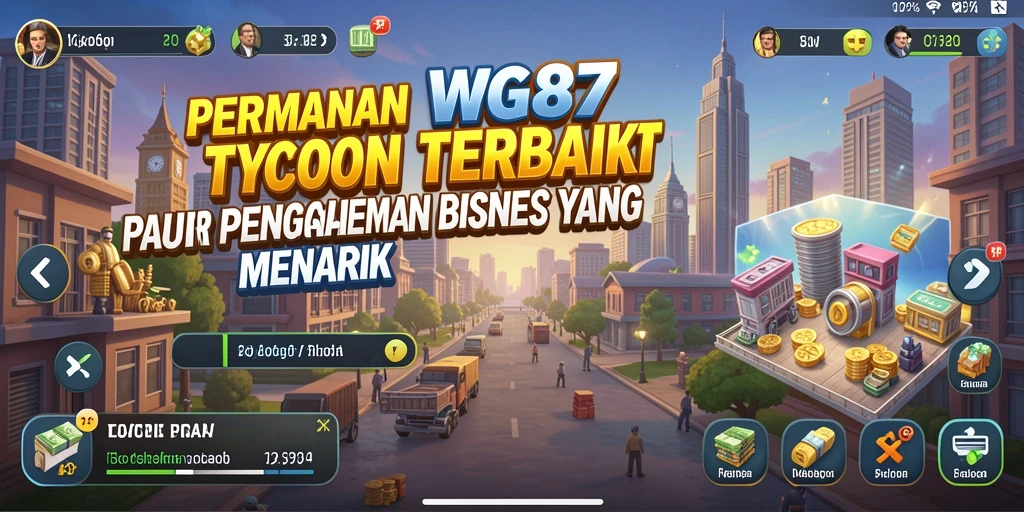 Tangkapan layar menunjukkan gameplay <strong>WG87</strong> dengan elemen manajemen Tycoon yang menarik.
